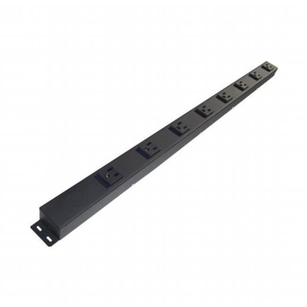 E-Dustry Inc e-dustry EPS-H03008NV1 8 Outlet Hardwired Power Strip; Black - 30 in. EPS-H03008NV1